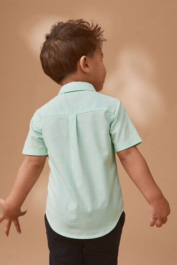 |Boy| Camisa Oxford De Manga Curta - Mint Green (3 meses a 7 anos)