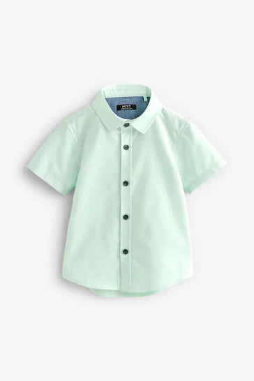 |Boy| Camisa Oxford De Manga Curta - Mint Green (3 meses a 7 anos)