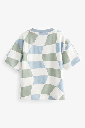 |Boy| Camiseta De Manga Curta Com Estampa Completa - Blue/Green (3 meses a 7 anos)