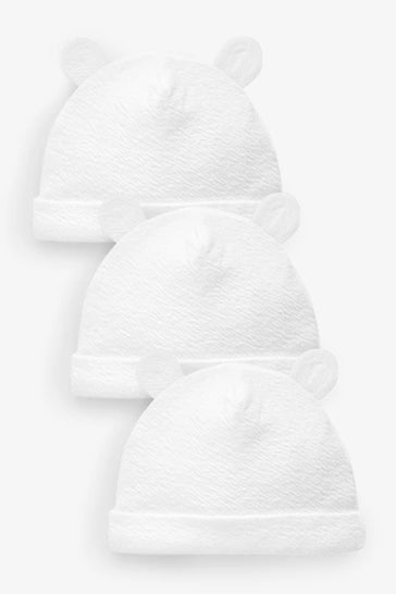 |BabyBoy| Pacote De 3 Gorros De Jersey Para Bebê - White (0-12 meses)