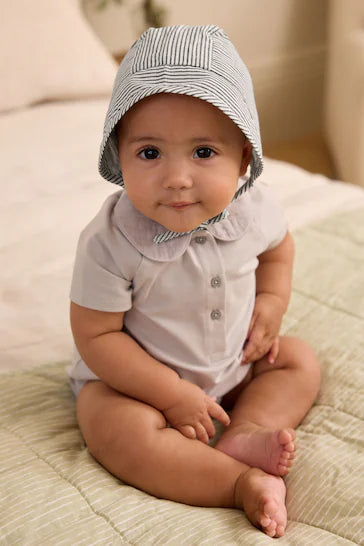 |BabyBoy| Gorro De Bebê Com Listra Azul (0-12 meses)