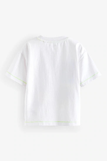 |Boy| Camiseta De Personagem De Manga Curta - White/Green(3 meses a 7 anos)
