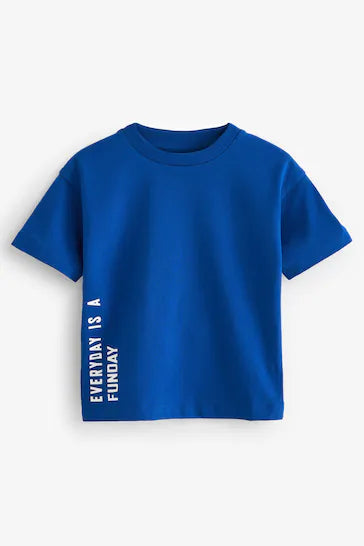|Boy| Camiseta Simples De Manga Curta - Cobalt Blue (3 meses a 7 anos)