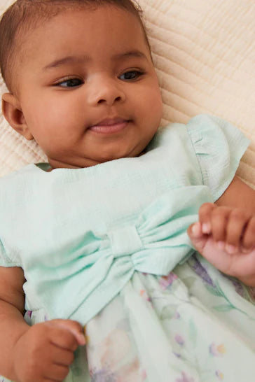 |BabyGirl| Macacão Bloomer Floral Verde Para Bebê (0 meses a 2 anos)