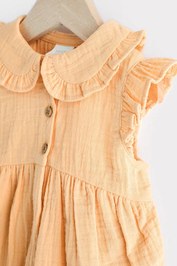 |BabyGirl| Conjunto de camisa e calcinha para bebê - Yellow Woven (0 meses a 3 anos)