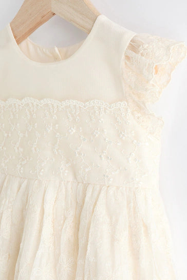 |BabyGirl| Vestido De Bebê Para Ocasião Marfim (0 meses a 2 anos)