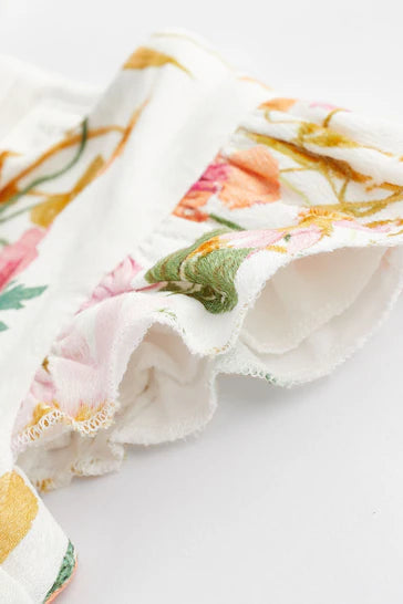 |BabyGirl| Vestido de baile floral rosa/branco para bebê (0 meses - 2 anos)