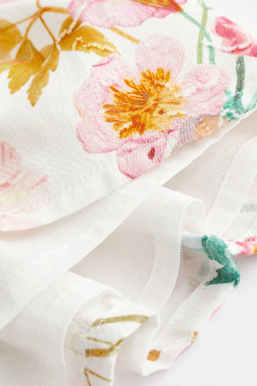 |BabyGirl| Vestido de baile floral rosa/branco para bebê (0 meses - 2 anos)