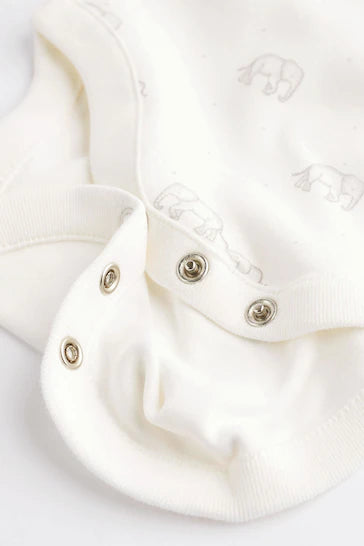 |BabyBoy| Body Branco Delicado Com Estampa Animal Para Bebê, Pacote Com 4