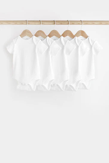 |BabyGirl| Conjunto De 5 Coletes Para bebê Com Costela Branca - White