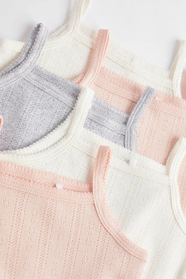 |BabyGirl| Conjunto De 5 Macacões Com Colete Com Tiras Para Bebê - Light Pink