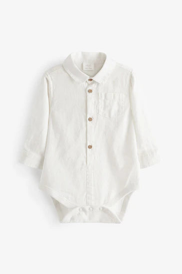 |BabyBoy| Conjunto De Macacão e Camisa Tecido Para Bebê Cinza/Branco (0 meses a 3 anos)