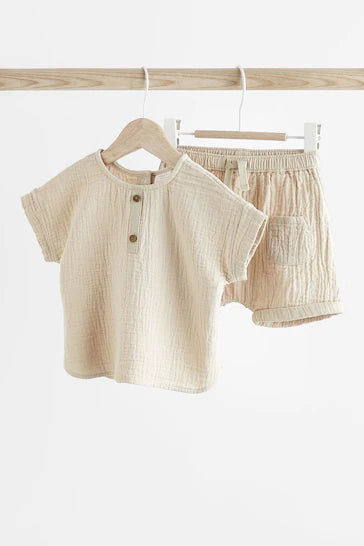 |BabyBoy| Conjunto De Top E Shorts Para Bebê - Neutro (0 meses - 3 anos)