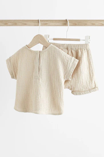 |BabyBoy| Conjunto De Top E Shorts Para Bebê - Neutro (0 meses - 3 anos)