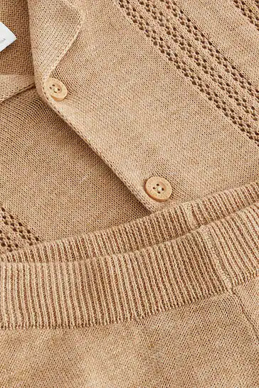 |BabyBoy| Conjunto De Camisa E Shorts De Malha Para Bebê - Neutro (0m-2 anos)