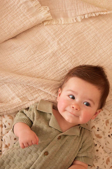 |BabyBoy| Conjunto De Camisa E Shorts De Malha Para Bebê - Neutro (0m-2 anos)
