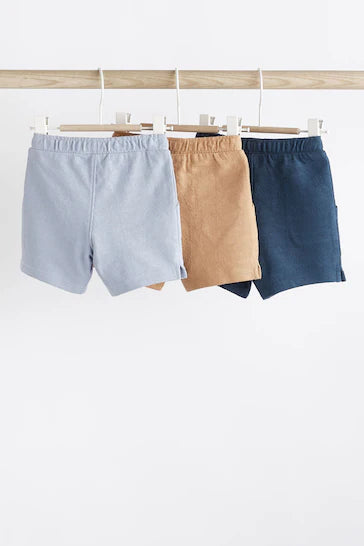 |BabyBoy| Pacote Com 3 Shorts Texturizados Azul Marinho Para Bebê