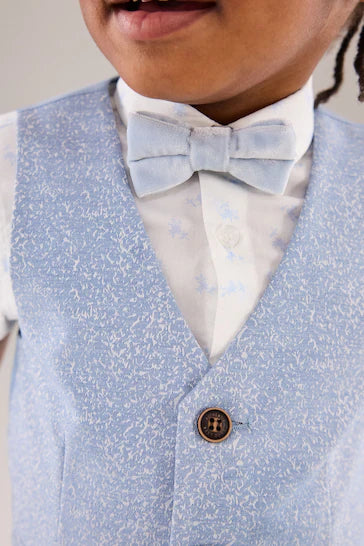 |BigBoy| Conjunto Colete, Camisa e Gravata Azul Azul (3 meses - 9 anos)