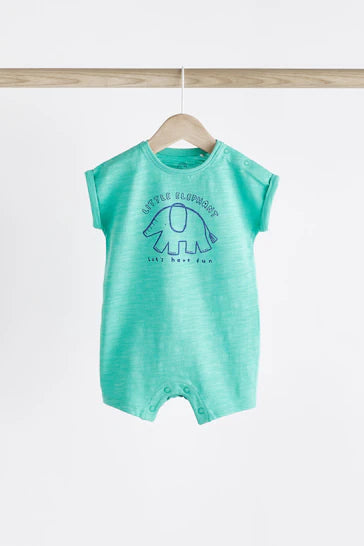 |BabyBoy| Pacote De 3 Macacões De Jersey Para Bebê - Personagem Roxo/Verde