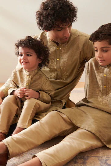 |Boy| Calça Kurta Dourada - Gold (3 meses a 16 anos)