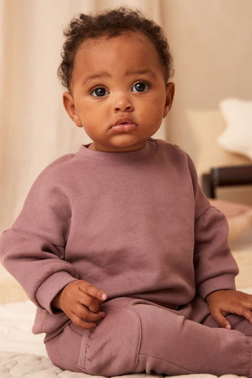 |BabyGirl| Conjunto De 2 Peças De Suéter e Leggings Aconchegantes Para Bebê - Roxo Malva