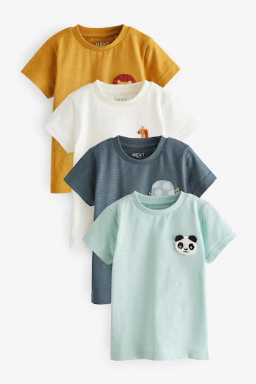 |Niño| Juego de 4 camisetas de manga corta - Multicolor (3 meses a 7 años)