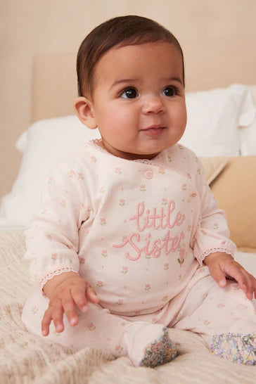 |BabyGirl| Fato De Dormir Para Bebê Irmãzinha Rosa (0-18 meses)