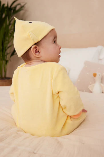 |BabyBoy| Macacão De Bebê Amarelo Novidade Pintinho (0-2 anos)