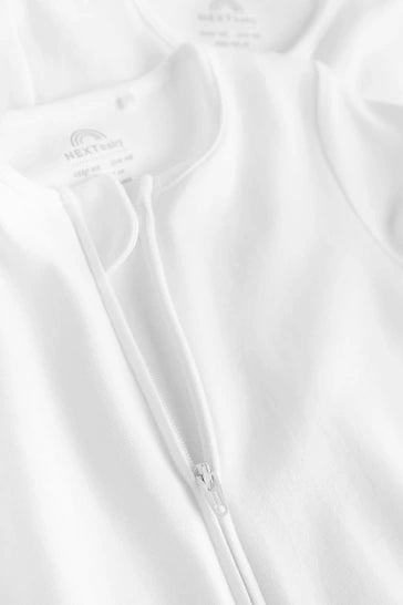 |BabyGirl| Conjunto De 3 Macacões Brancos Essenciais Com Zíper Para Bebês (0 a 2 anos)