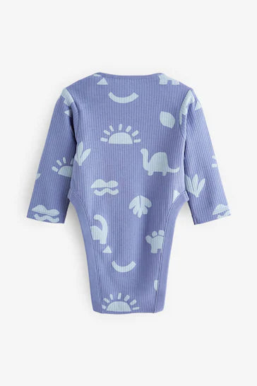 |Bebé| Azul - Pack de 3 monos de manga larga para bebé con displasia de cadera