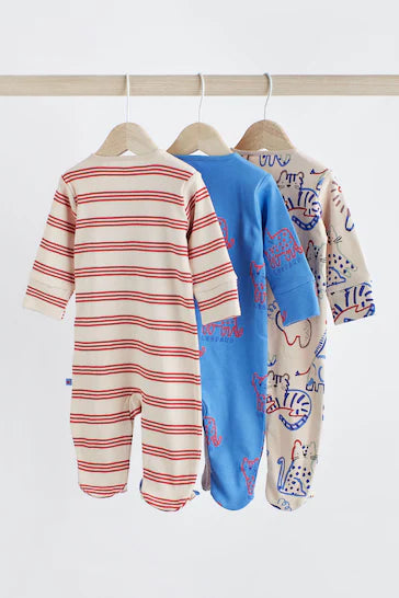 |BabyBoy| Pacote De 3 Pijamas Para Bebê - Personagem Vermelho (0-2 anos)