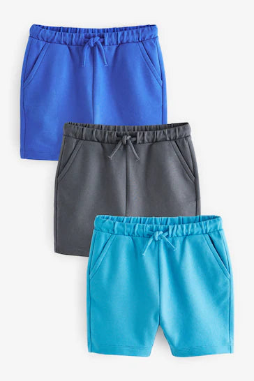 |Boy| Pacote Com 3 Shorts Jersey - Azul/Teal/Mineral (3 meses - 7 anos)