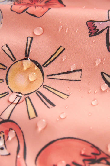 |Girl| Cagoule estampado resistente ao chuveiro - rosa pêssego (3 meses a 7 anos)