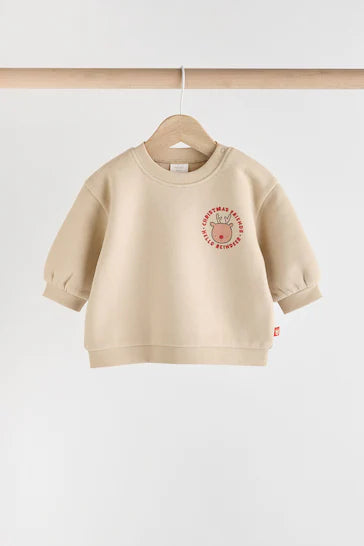 |Niña| Conjunto de leggings y sudadera para bebé Neutral Christmas (0 meses a 2 años)