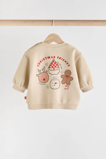 |Niña| Conjunto de leggings y sudadera para bebé Neutral Christmas (0 meses a 2 años)