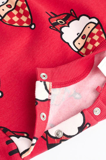|Niña| Conjunto de jogging y sudadera acogedor para bebé navideño - Rojo Papá Noel (0 meses a 2 años)
