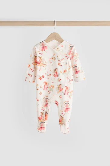 |BabyGirl| Pacote De 3 Macacões Para Bebê 100% Algodão - Rosa/Creme (0-2 anos)