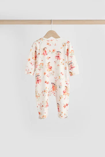 |BabyGirl| Pacote De 3 Macacões Para Bebê 100% Algodão - Rosa/Creme (0-2 anos)