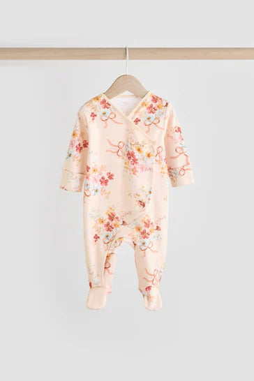 |BabyGirl| Pacote De 3 Macacões Para Bebê 100% Algodão - Rosa/Creme (0-2 anos)