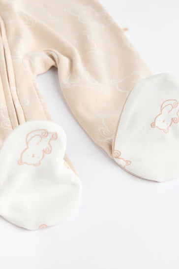 |BabyBoy| Pacote De 3 ijamas Neutros Para Bebê Urso (0-2 anos)