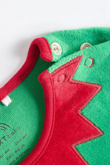 |BabyGirl| Macacão De Elfo De Natal Para Bebê - Elfo Verde (0 meses a 2 anos)