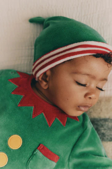 |BabyGirl| Macacão De Elfo De Natal Para Bebê - Elfo Verde (0 meses a 2 anos)