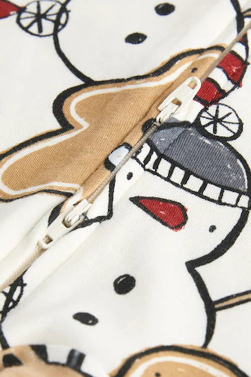 |Bebé| Pijama Crudo con Personajes Navideños para Bebé (0 meses a 3 años)