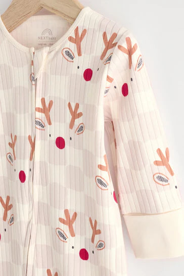 |BabyGirl| Macacão De Natal Para Bebê Com Rena Neutra (0 meses a 3 anos)