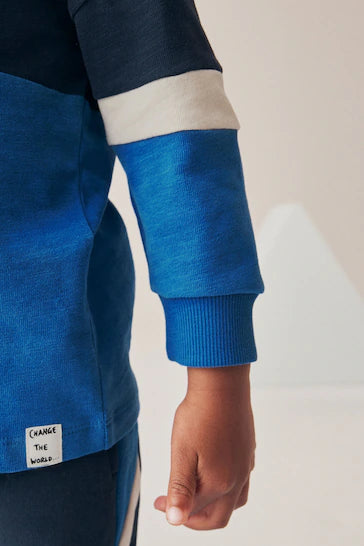 |Boy| Conjunto De Camiseta e Jogging 100% Algodão De Manga Comprida Com Toque Suave - azul marinho (3 meses a 7 anos)