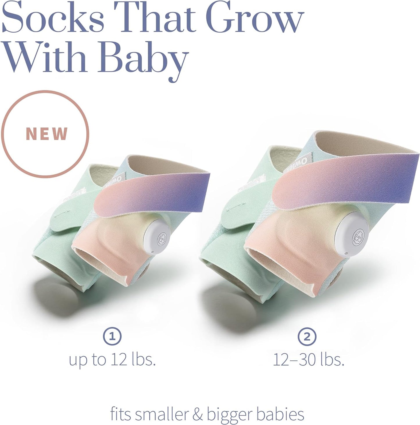 Owlet Smart Sock 3 - Baby Monitor - Rastreie frequência cardíaca, oxigênio e tendências de sono (0 a 18 meses)