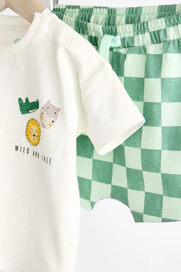 |BabyBoy| Conjunto De 2 Peças De Camiseta e Shorts Para Bebê - Personagem Verde