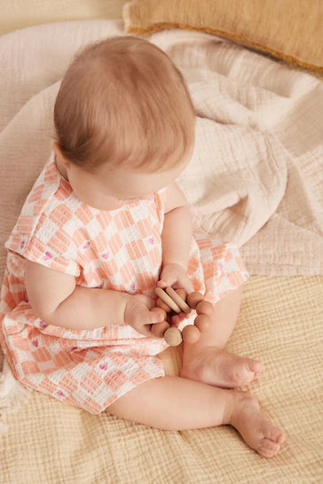 |BabyGirl| Macacão Colete Bebê Pacote Com 3 - Tabuleiro De Xadrez Multi Pastel (0 meses - 3 anos