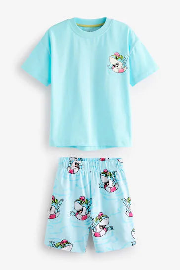 |BigBoy| Pijama Curto Simples Blue Shark (9 meses - 8 anos)