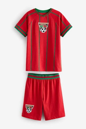 |BigBoy| Pijama Curto Unico – Vermelho/Verde Portugal (4-14 anos)